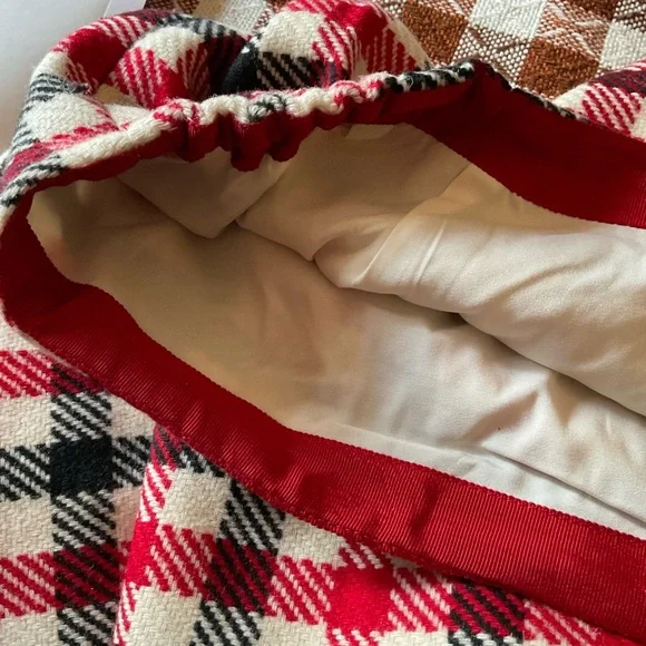 Talbots Red, Black & Cream Plaid Pencil Skirt - Picture 7 of 8